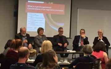 Orchestra Canada board meeting with PowerPoint presentation