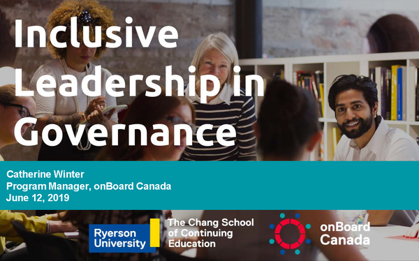 Cover Slide: Inclusive Leadership in Governance