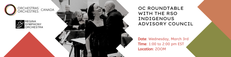Event banner with title and date, and a photo of a woman singing with an Orchestra